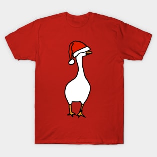 Gaming Goose Wears Stolen Christmas Santa Hat T-Shirt